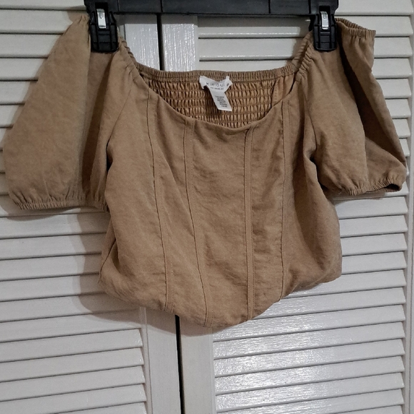 Tan Crop Top - Picture 1 of 3